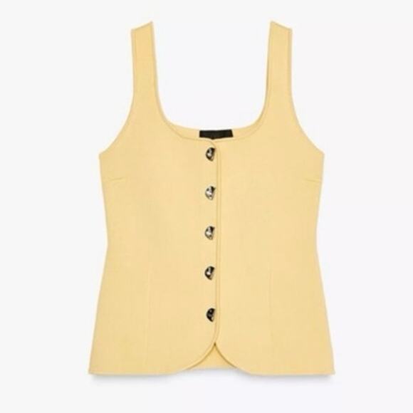 ZARA Yellow Knit Women's Top NWT Medium - Picture 3 of 10